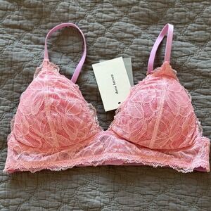 Dora Larsen Pink Lace Triangle Bralette Bra New With Tags Size 6 UK 10